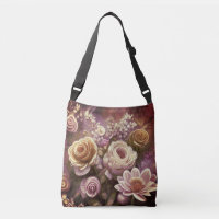 Beautiful Acrylic Flower Pattern Crossbody Bag