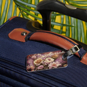 Beautiful Acrylic Flower Pattern Luggage Tag