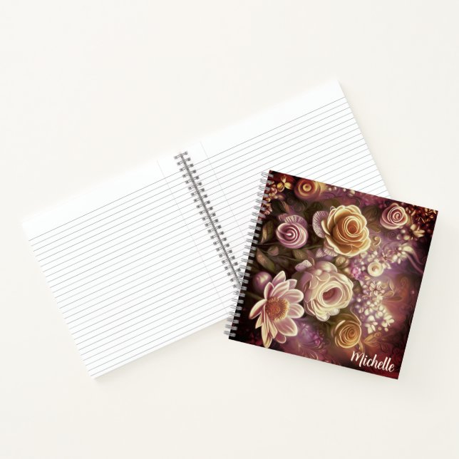 Beautiful Acrylic Flower Pattern Notebook (Inside)