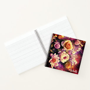 Beautiful Acrylic Flower Pattern Notebook