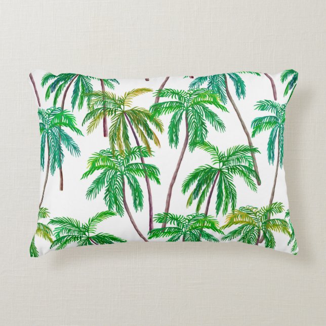 Beautiful acrylic seamless floral summer pattern w accent pillow (Front)