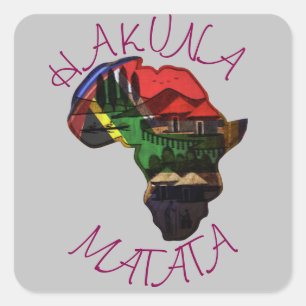 Beautiful Africa Hakuna Matata Customize Product Square Sticker