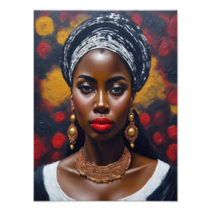 Beautiful African Black Woman Painting Photo Print