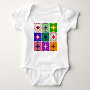 Beautiful African Chequered Art Print Baby Bodysuit