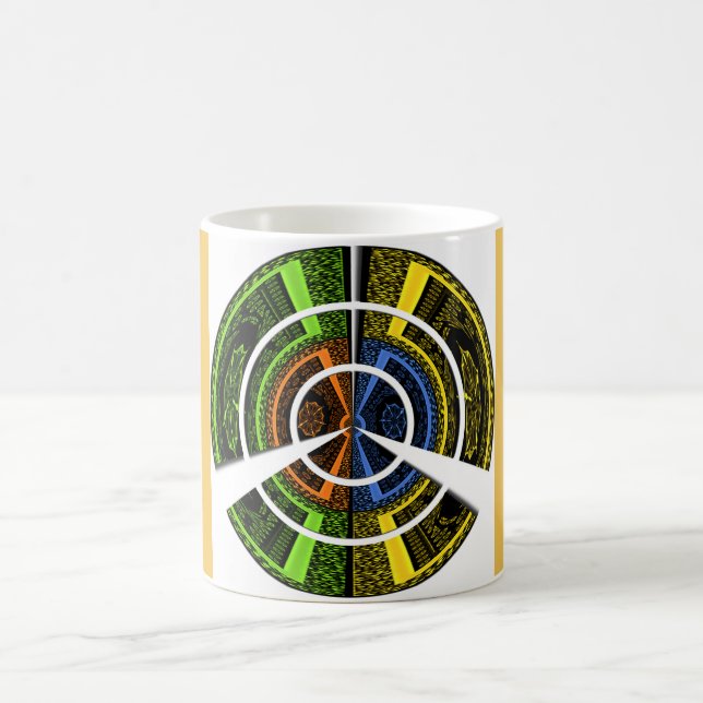 Beautiful African colourful Circular Illustrations Coffee Mug (Center)