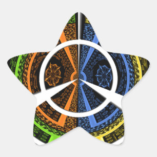 Beautiful African colourful Circular Illustrations Star Sticker