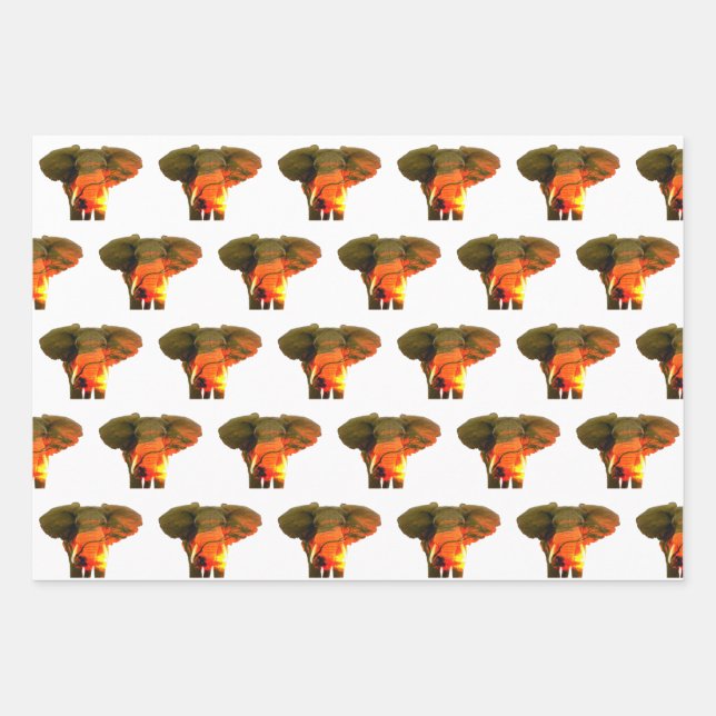 Beautiful African Elephant in the Serengeti Sunset Wrapping Paper Sheet (Front)