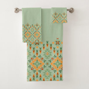 Beautiful African Knitted Pattern. Bath Towel Set