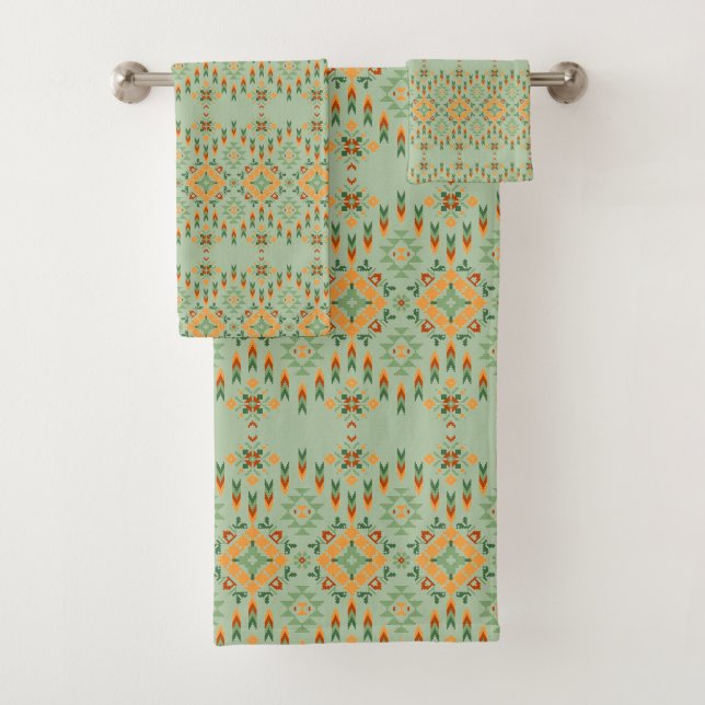 Beautiful African Knitted Pattern Bath Towel Set (Insitu)