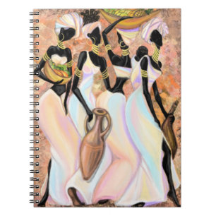 Beautiful African Ladies Modern Art Style Painting Notebook