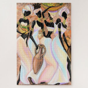 Beautiful African Ladies - Modern Style - Painting Jigsaw Puzzle