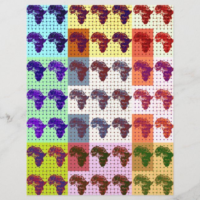 Beautiful African Map Chequered Pap art ethnic  (Front)