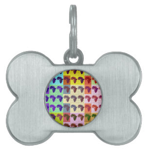 Beautiful African Map Chequered Pap art ethnic  Pet ID Tag