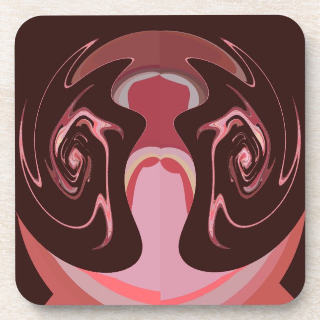 Beautiful African Maroon Motif Print Design Coaster (Front)