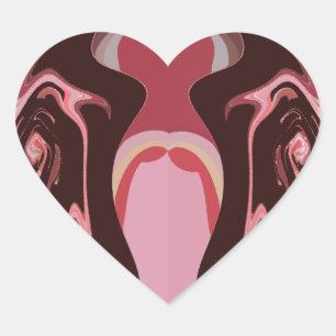 Beautiful African Maroon Motif Print Design Heart Sticker