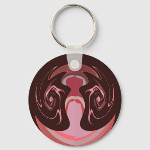 Beautiful African Maroon Motif Print Design Keychain