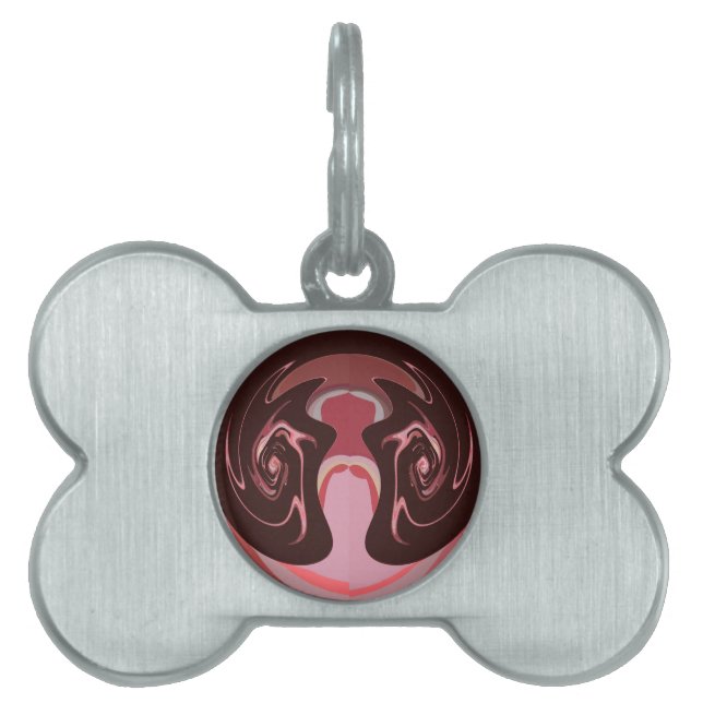 Beautiful African Maroon Motif Print Design Pet Tag (Front)