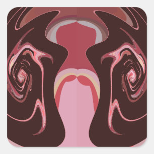 Beautiful African Maroon Motif Print Design Square Sticker