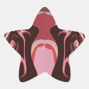 Beautiful African Maroon Motif Print Design Star Sticker