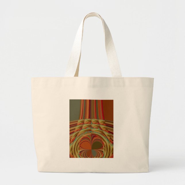 Beautiful African Traditional Golden Brown Motif  Large Tote Bag (Front)