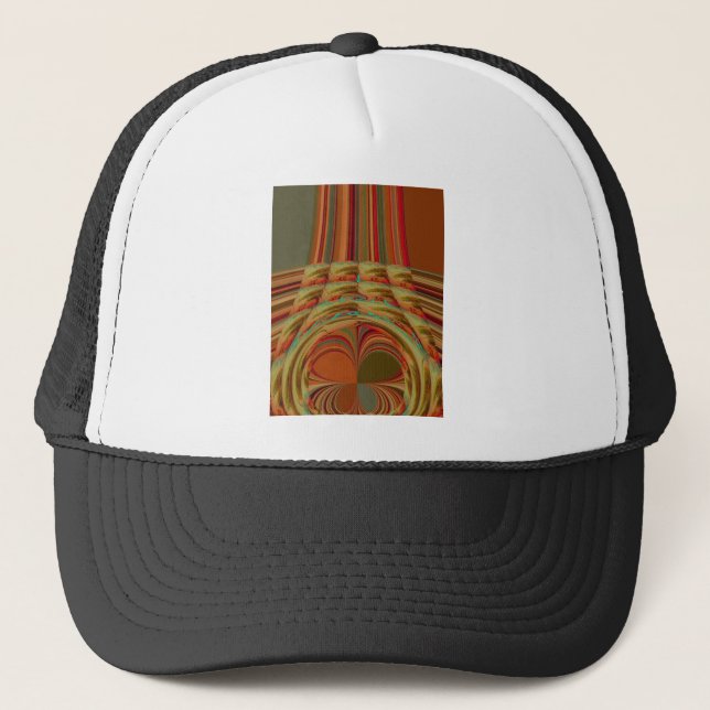 Beautiful African Traditional Golden Brown Motif  Trucker Hat (Front)