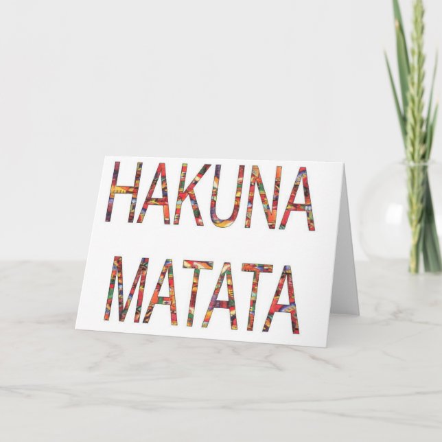Beautiful African Vintage Colors Hakuna Matata Art Card (Front)