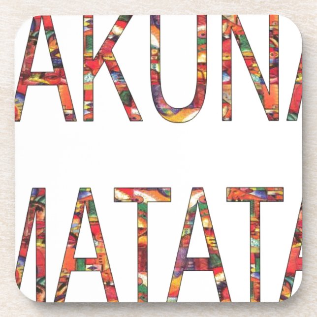 Beautiful African Vintage Colours Hakuna Matata Ar Coaster (Front)