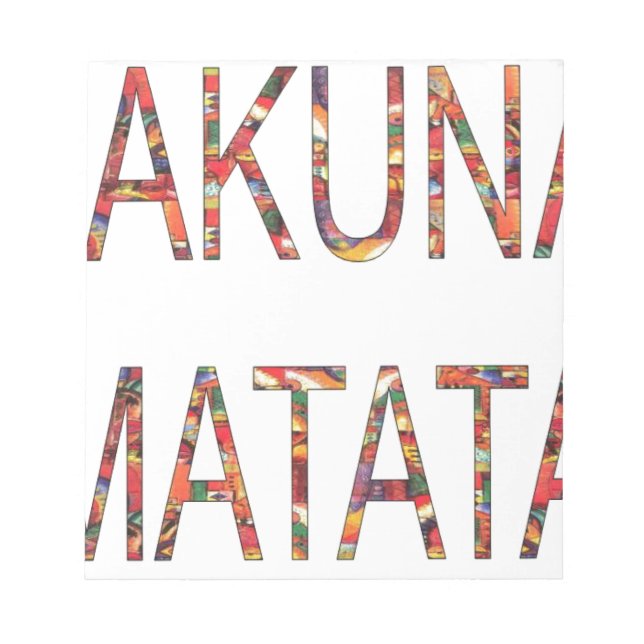 Beautiful African Vintage Colours Hakuna Matata Ar Notepad (Front)