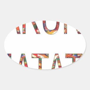 Beautiful African Vintage Colours Hakuna Matata Ar Oval Sticker