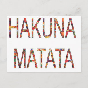 Beautiful African Vintage Colours Hakuna Matata Ar Postcard