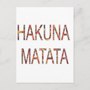Beautiful African Vintage Colours Hakuna Matata Ar Postcard