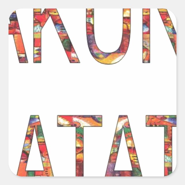 Beautiful African Vintage Colours Hakuna Matata Ar Square Sticker (Front)
