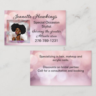 Beautiful African Woman Pink Business Card