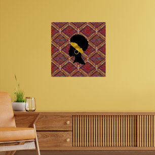 Beautiful African Woman Silhouette I Poster