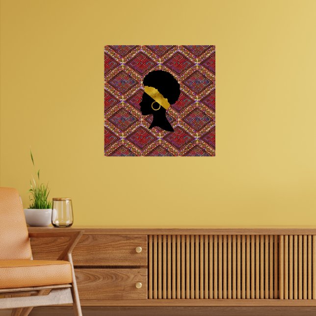 Beautiful African Woman Silhouette I Poster (Living Room 2)