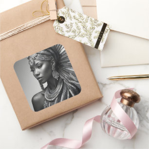 Beautiful African woman Square Sticker
