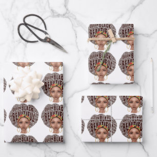 Beautiful Afrocentric Black Woman Wrapping Paper