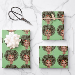 Beautiful Afrocentric Black Woman  Wrapping Paper Sheet