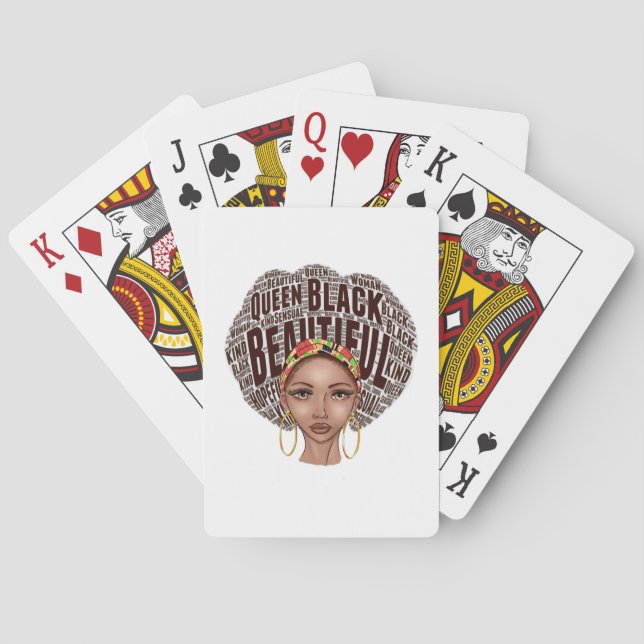 Beautiful Afrocentric Strong Black Woman Playing Cards (Back)