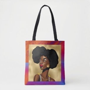 Beautiful Afrocentric Style Woman Tote Bag