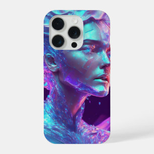 Beautiful Ai Art Pretty Icy Glass like Woman iPhone 15 Pro Case