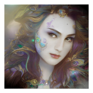 Beautiful AI Generated Woman Glossy Poster