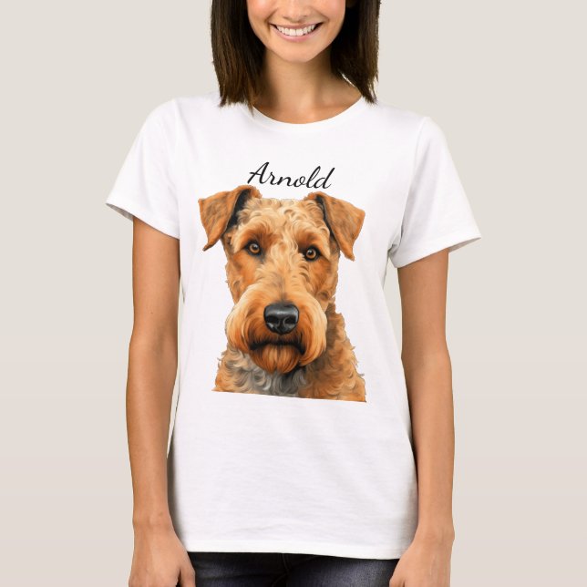 BEAUTIFUL AIRDALE TERRIER DOG FACE T-Shirt (Front)