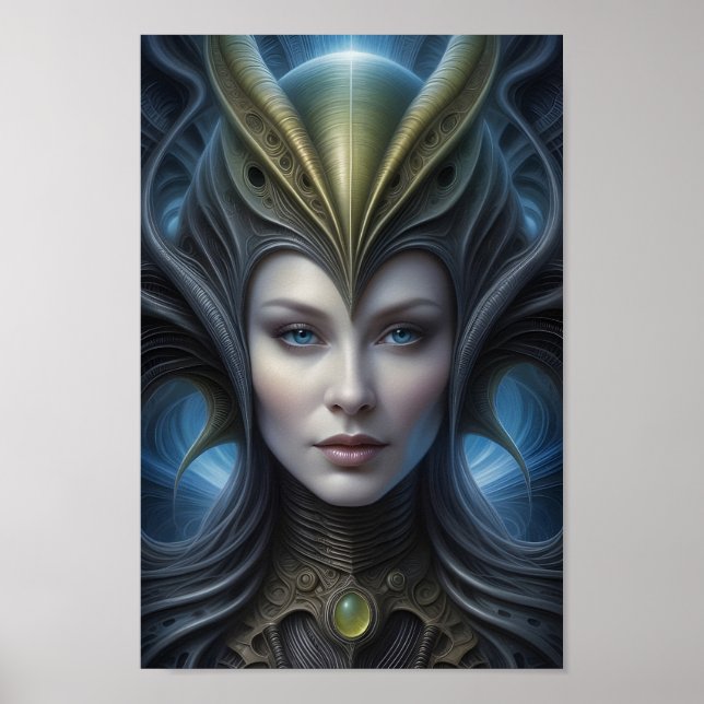 Beautiful Alien Woman - 001 - Fantasy Art Poster (Front)