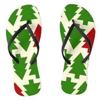 Beautiful All-Over Print Christmas Tree Wallpaper Flip Flops