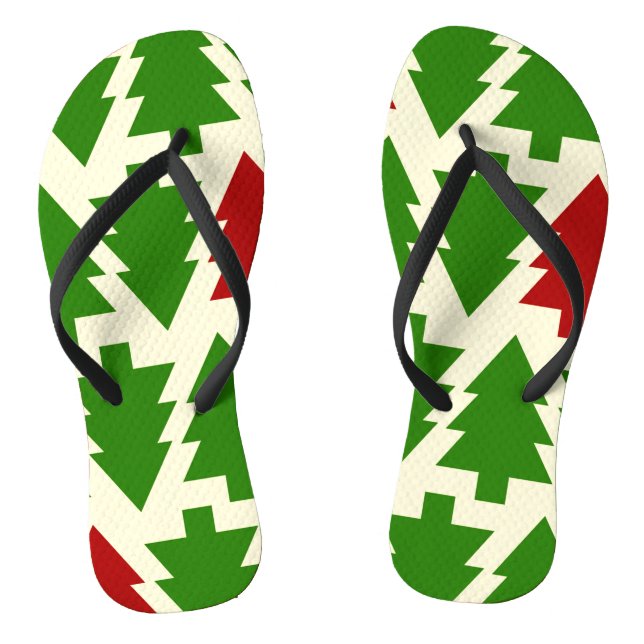 Beautiful All-Over Print Christmas Tree Wallpaper Flip Flops (Footbed)