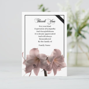 Beautiful Amaryllis Flower Thank You Card