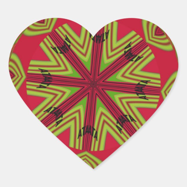 Beautiful Amazing Africa can Traditional Design Heart Sticker (Front)