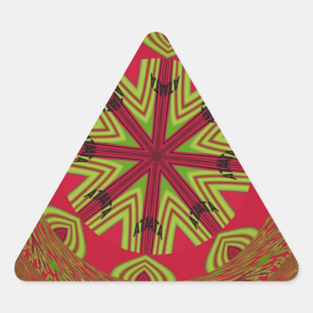 Beautiful Amazing Africa can Traditional Design Triangle Sticker (Front)