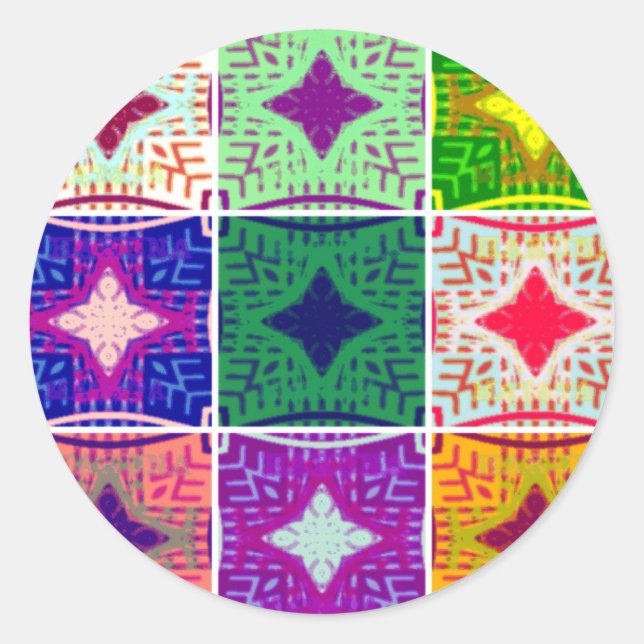Beautiful Amazing African Chequered  Print pattern Classic Round Sticker (Front)